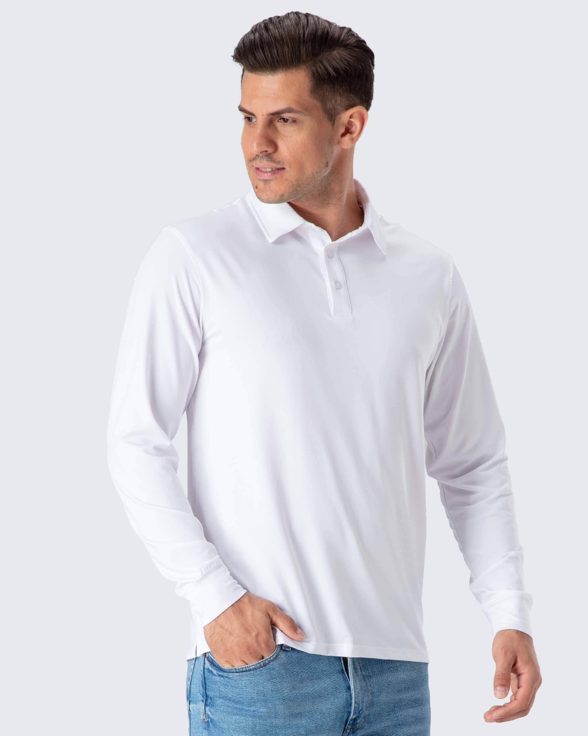 Men's UPF 50+ Golf Polo Shirt Long Sleeve Quick Dry Athletic Workout –  Naviskin