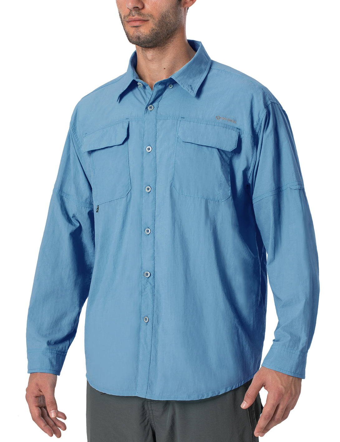 T-shirt anti-UV homme à manches longues - Marinière Bleue - Nuvées - UPF  50+ – KER SUN