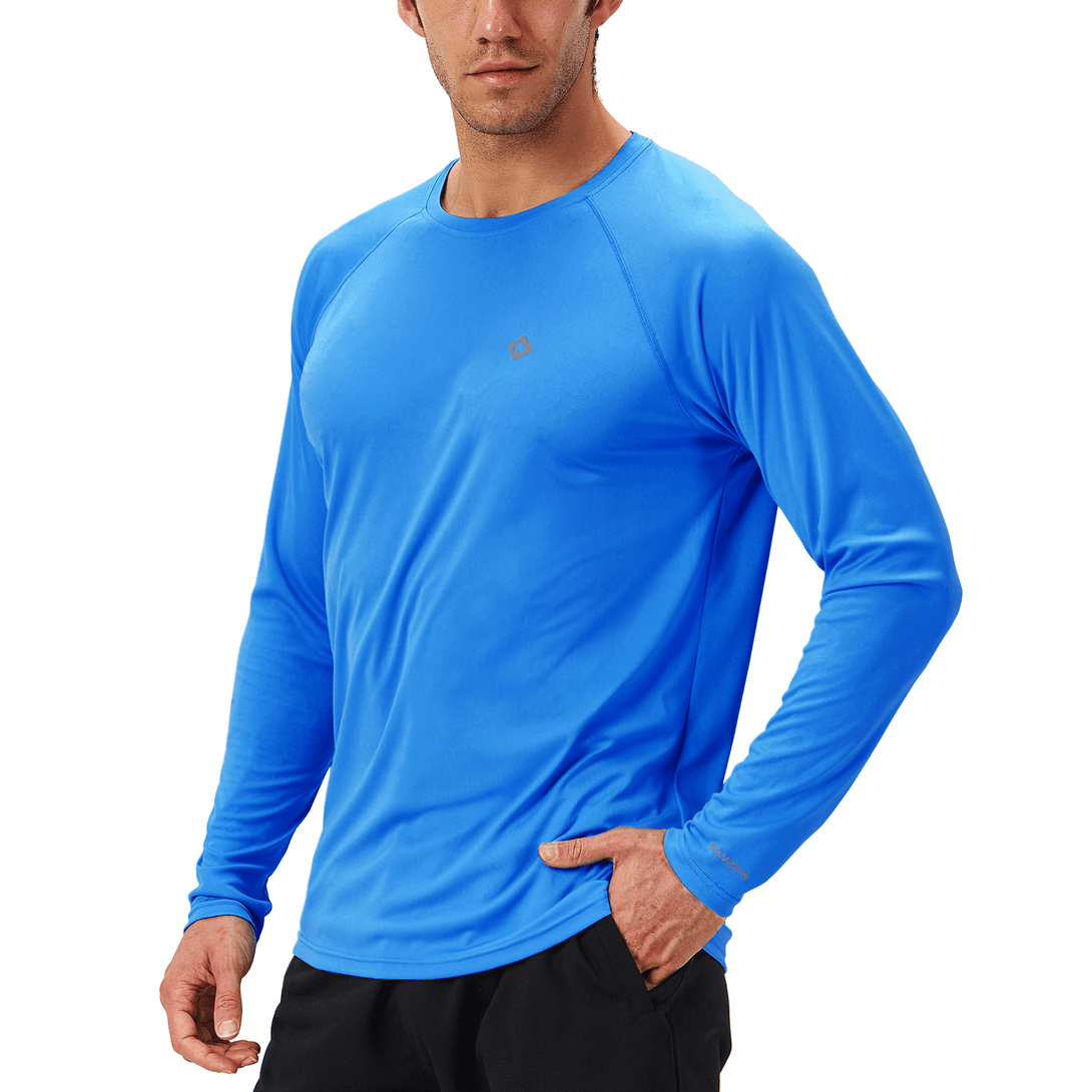 More Colors UPF 50+ Quick Dry Long Sleeve Shirt, French Blue / Small