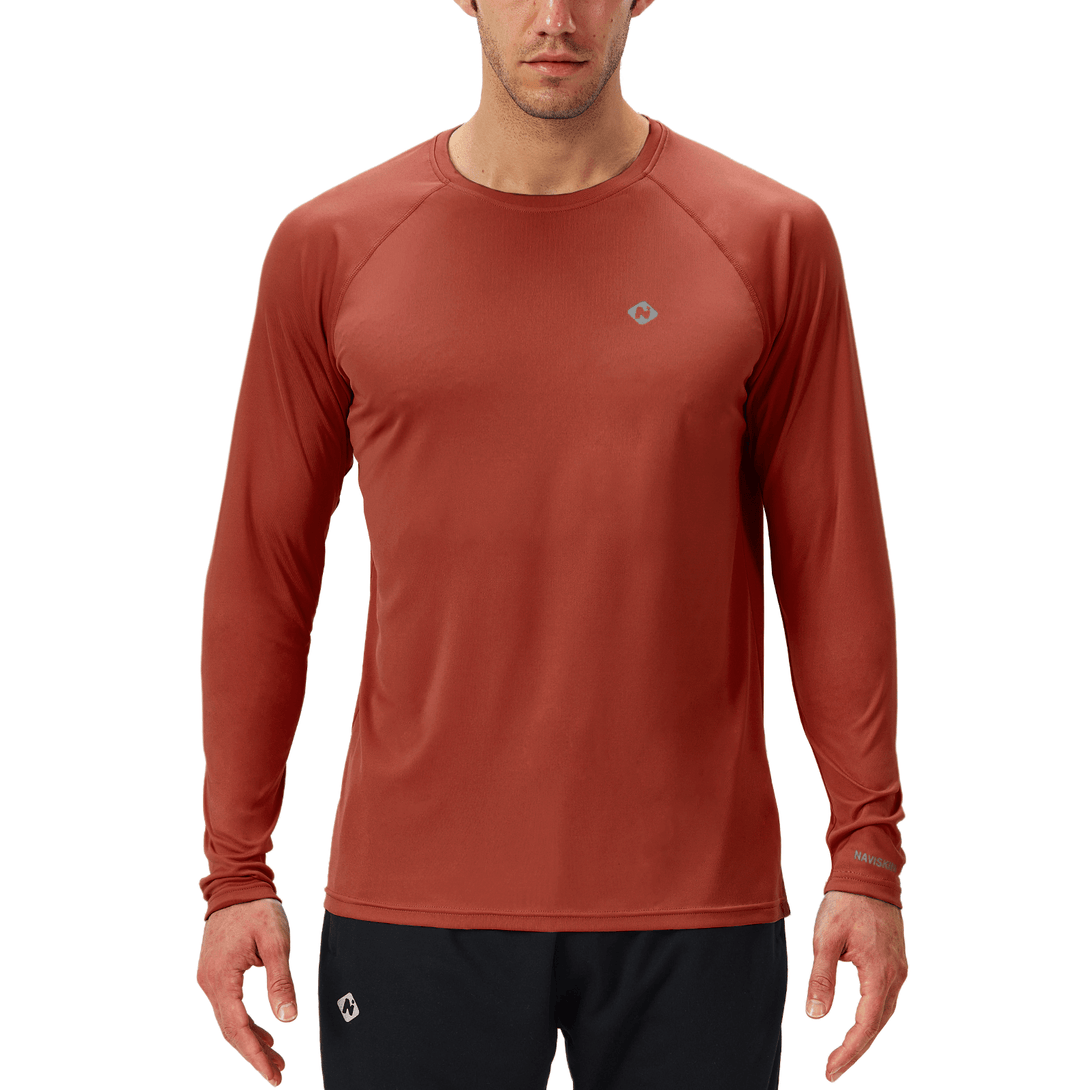 NAVISKIN Men's UPF 50+ Sun Protection Clothing Hiking Fishing Shirt Lightweight Quick Dry SPF Outdoor Long Sleeve Shirt, Bluebell / X-Large