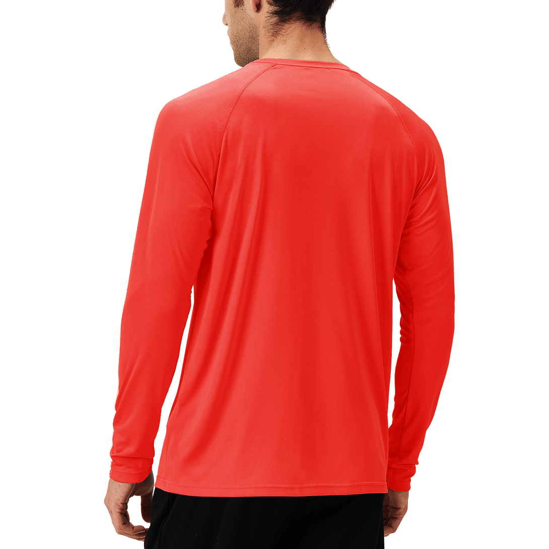 More Colors UPF 50+ Quick Dry Long Sleeve Shirt, Red / X-Large