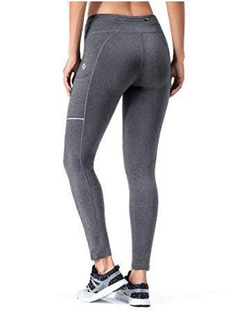 NAVISKIN Women's Fleece Lined Thermal Tights Running Yoga Leggings Winter  Outdoor Pants Zip Pocket