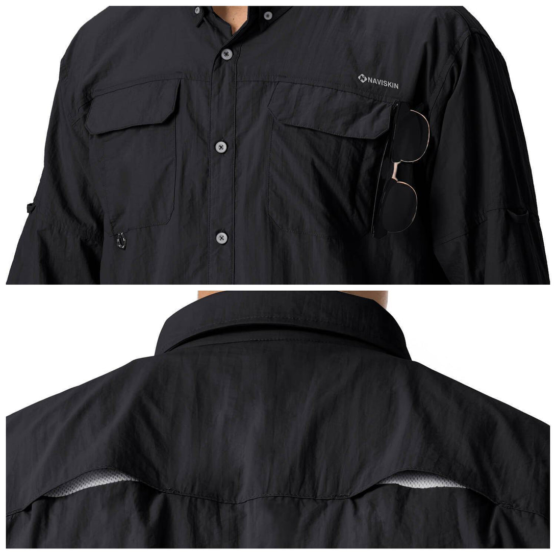 UPF 50+ Long Sleeve Fishing Shirt-Naviskin