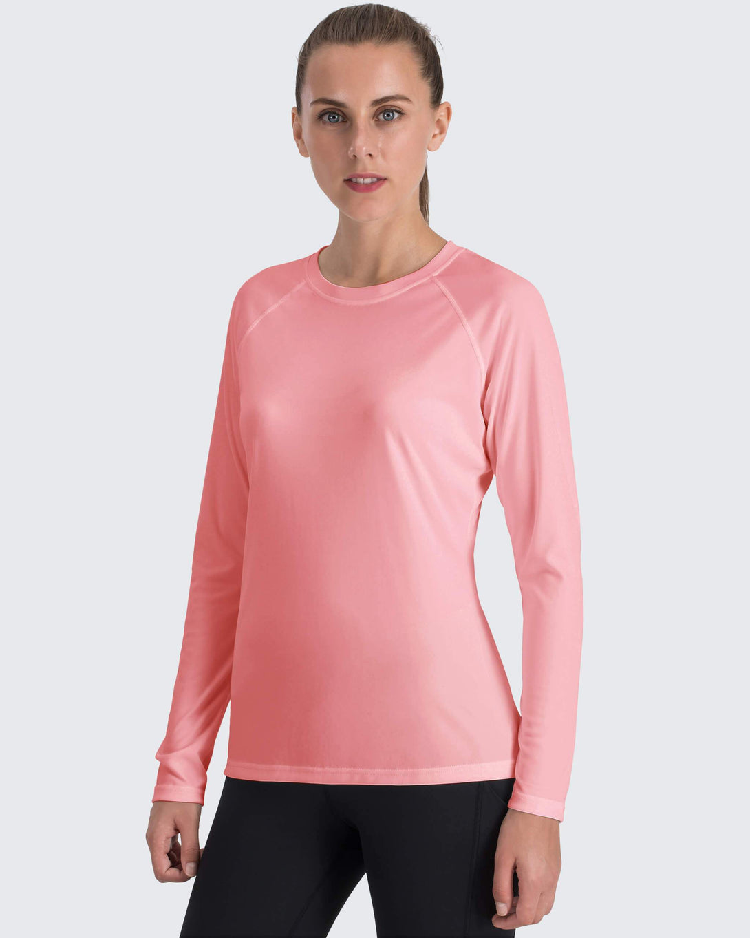  Womens Long Sleeve UPF 50+ Workout Tops Ladies Fishing Sun  Shirts Breathable Protection Shirt Lightweight Running Clothes Soft  Pullover Quick Dry T Shirt Athletic Tops Light Pink Large